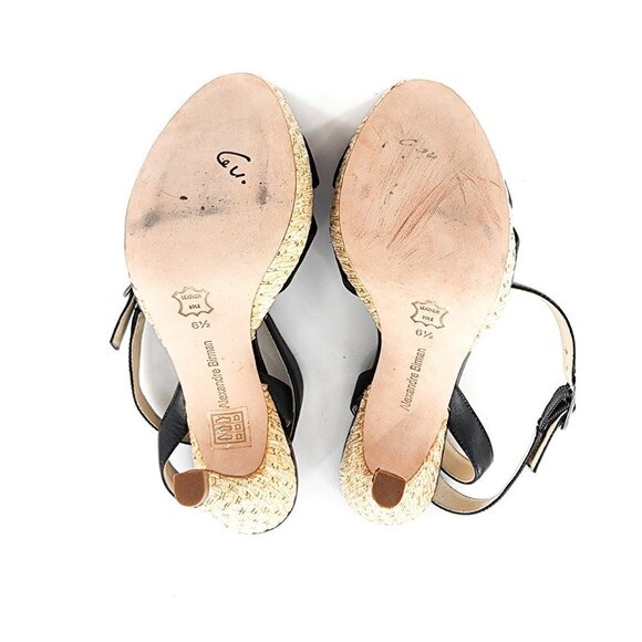 ALEXANDRE BIRMAN NWOB Black Leather Ankle Strap Platform Sandals Heels - Picture 11 of 12